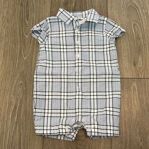 3-6M Janie and Jack Plaid Romper
